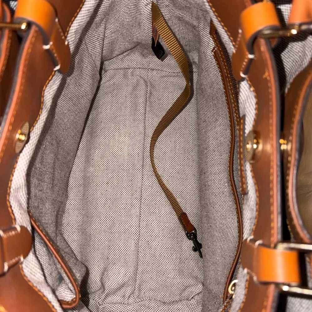 Dooney & Bourke Brown Leather City Barlow Tote Bag - Picture 4 of 8